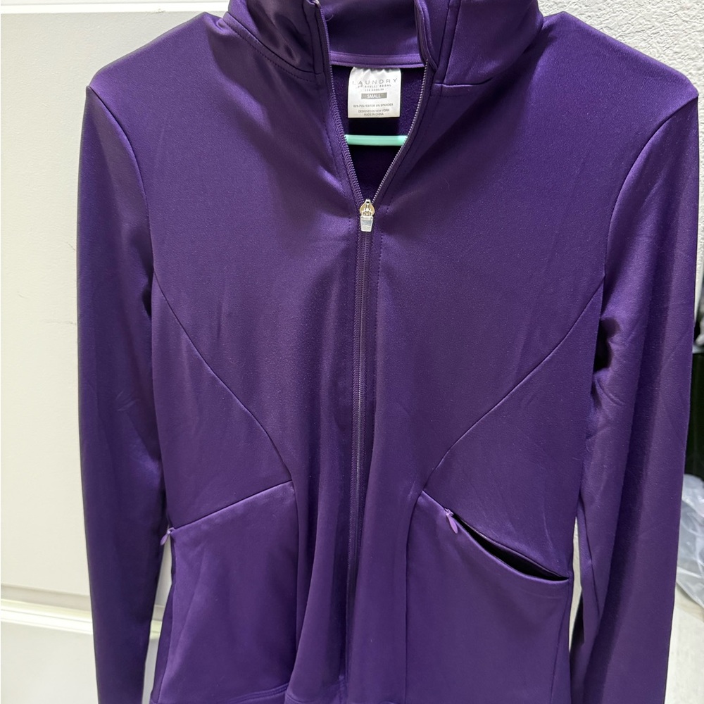 Laundry By Shelli Segal Women's Deep Purple Utility Zip Jacket